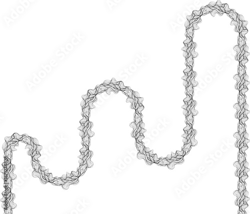 Rounded maze form constructed from continuous flowing lines defining internal pathways.