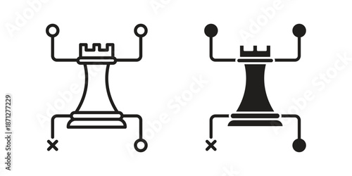 Strategical planning icons symbol, logo illustration. Vector graphics set