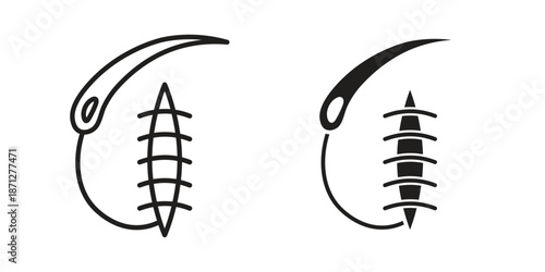 Suture icons symbol, logo illustration. Vector graphics set