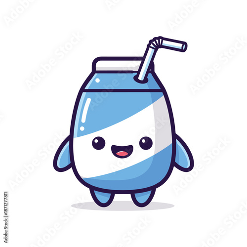 Cartoon Juice Box Character Illustration