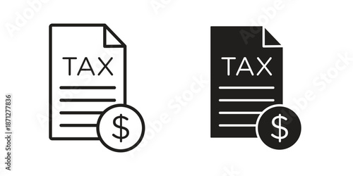Tax icons symbol, logo illustration. Vector graphics set