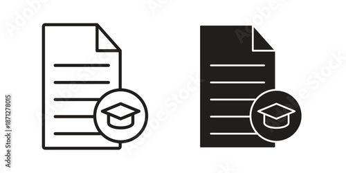 Thesis icons symbol, logo illustration. Vector graphics set