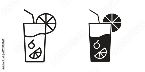 Tom Collins icons symbol, logo illustration. Vector graphics set
