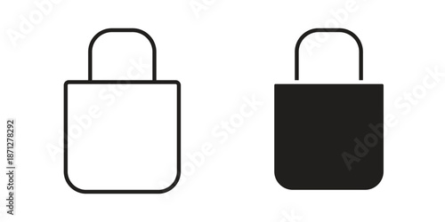 Tote bag icons symbol, logo illustration. Vector graphics set
