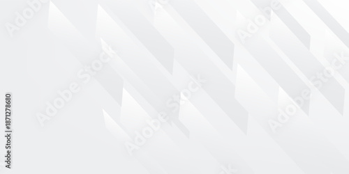 White luxury background with grey shadow diagonal stripes. Light elegant dynamic abstract BG. Trendy geometric neumorphism. Universal minimal 3d sale modern backdrop.
