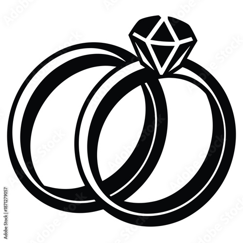 wedding bands vector icon