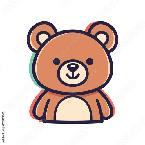 Cute Cartoon Bear Vector Illustration