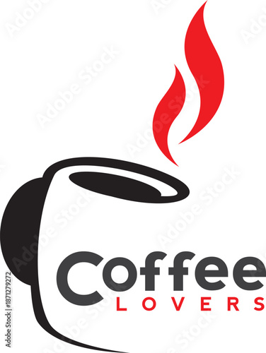 Minimalist tea and coffee logo design for cafe, bistro, and hot beverage branding, vector.