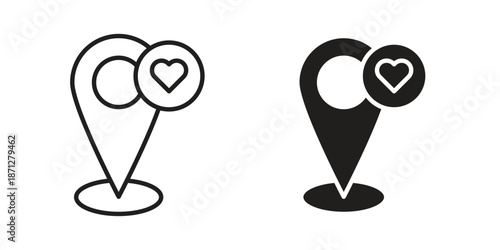 Wedding Location icons symbol, logo illustration. Vector graphics set