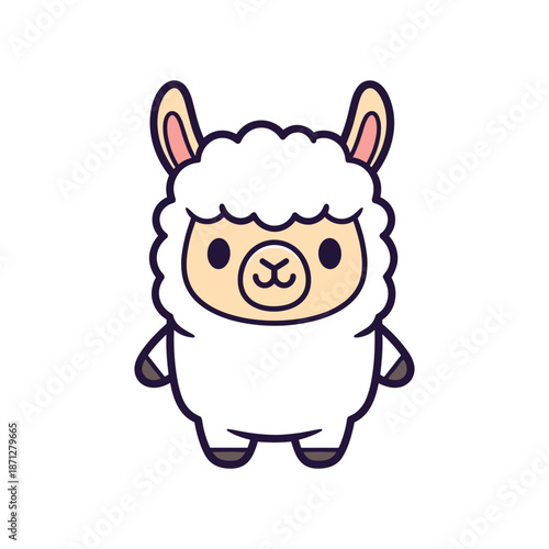 Adorable Cartoon Alpaca Illustration
