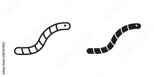 Worm icons symbol, logo illustration. Vector graphics set
