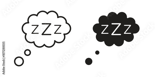 Zzz icons symbol, logo illustration. Vector graphics set