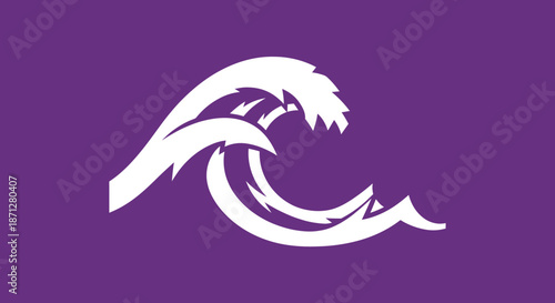 White wave graphic on solid purple background
