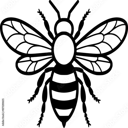 Bee vector nature illustration tattoo design cartoon silhouette icon art