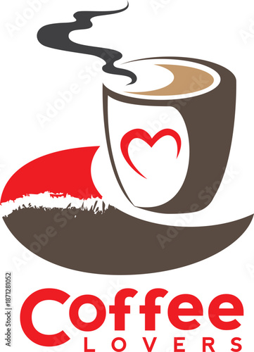 Minimalist tea and coffee logo design for cafe, bistro, and hot beverage branding, vector.