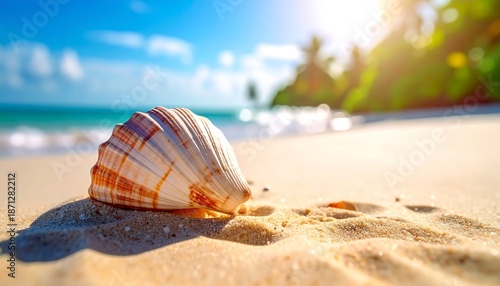 Seashell on a Tropical Beach - A Paradise Found.