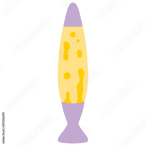 Retro Lava Lamp with Yellow and Purple Colors