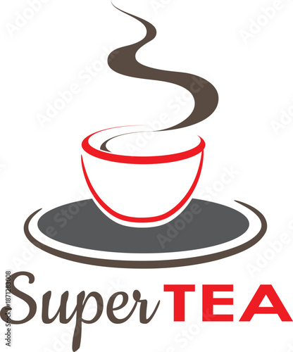 Minimalist tea and coffee logo design for cafe, bistro, and hot beverage branding, vector.