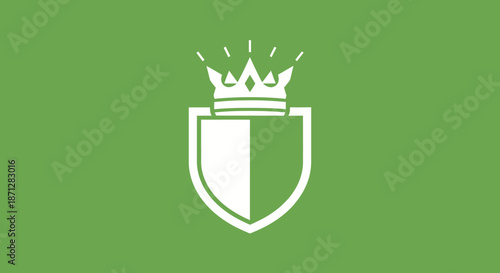 White crown atop a shield, on a green background