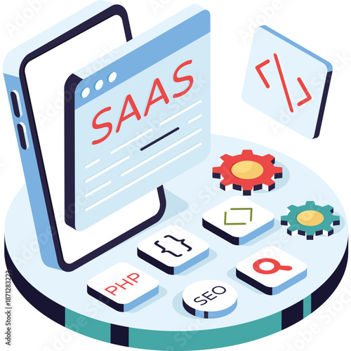 SAAS Technology and Development Illustration