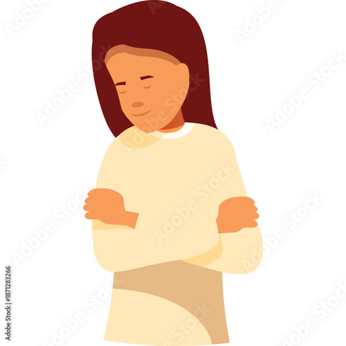 Sad Woman with Arms Crossed