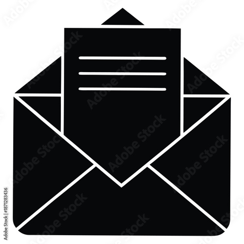 envelope with letter inside vector icon