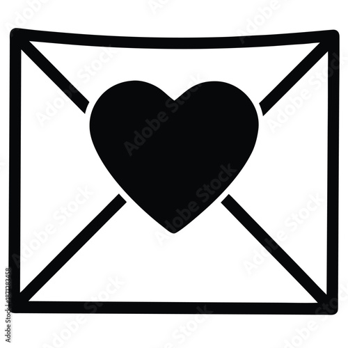 envelope sealed with heart vector icon