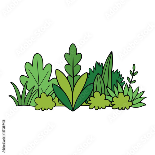 Lush herbs and bushes fill the garden with vibrant green leaves, fragrant scents, and natural beauty, creating a peaceful, thriving outdoor space.
