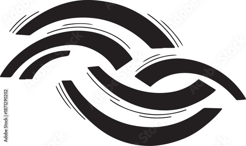 Abstract Black and White Graphic Design Element