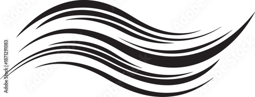 Black wavy lines on white background graphic design element
