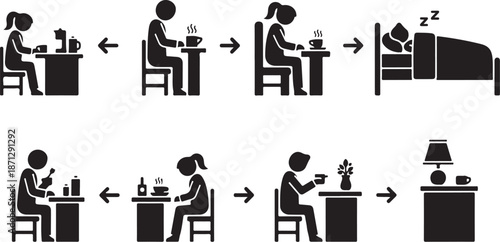 Daily Routine of a Person Sleeping at Desk