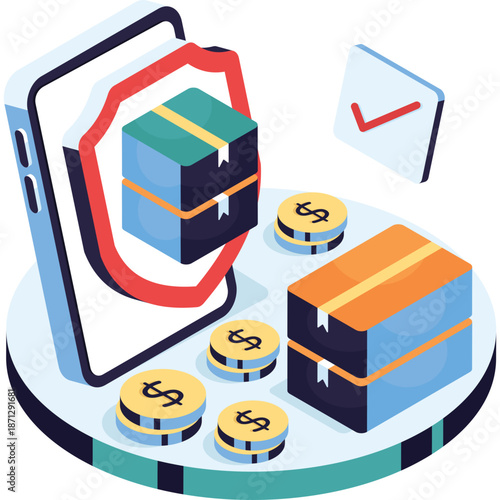 Secure online shopping and delivery concept