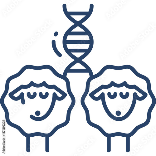 Sheep DNA Genetic Engineering Icon