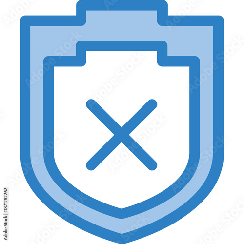 Shield with X Icon
