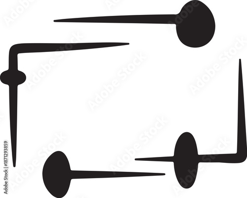 Simple black safety pin icon on white background