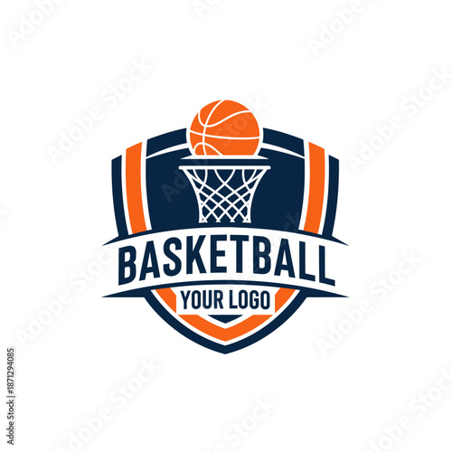 Dynamic basketball logo featuring a modern design with vibrant colors and