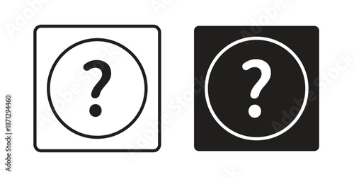 Question mark icons in black glyph and liner versions for design.