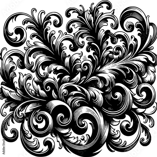 Floral Swirl Pattern: Intricate floral swirls interweave in an elegant display of artistry. It creates an aura of timeless beauty and detailed elegance