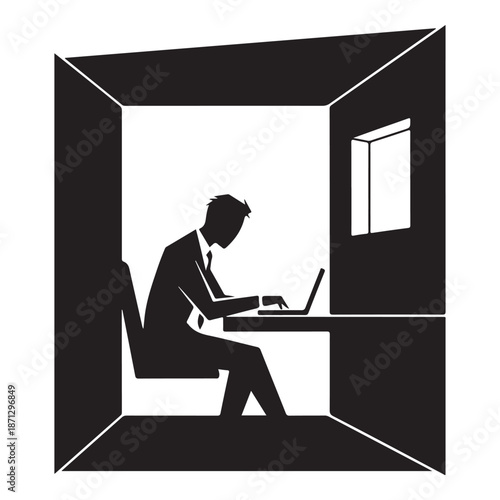 Businessman Standing in Open Doorway Symbolizing Opportunity and Choice.