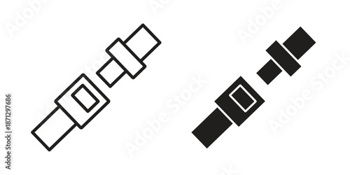 Seatbelt icons in black glyph and liner versions for design.