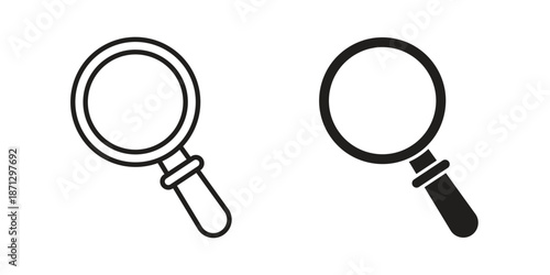 Search icons in black glyph and liner versions for design.