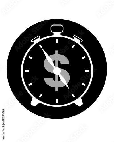 Salary Payment Time Icon on Black Circular Background for App UI