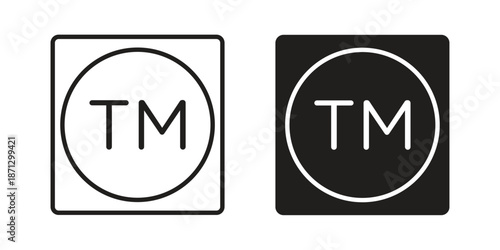 Trademark icons in black glyph and liner versions for design.