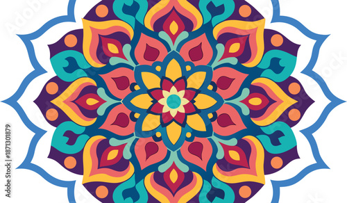 Colorful arabesque pattern, vector illustration on white.eps