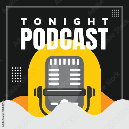 Podcast talkshow banner vector design