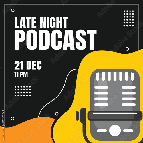 Podcast talkshow banner vector design