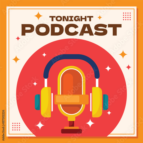 Podcast talkshow banner vector design
