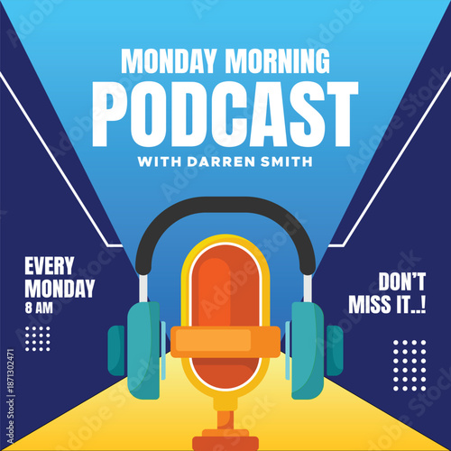 Podcast talkshow banner vector design