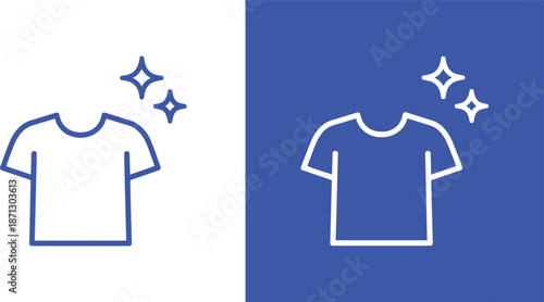 White t shirt with sparkles on white and blue backgrounds