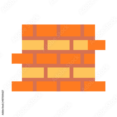 Pixelated brick wall pattern on a black background featuring orange and yellow bricks